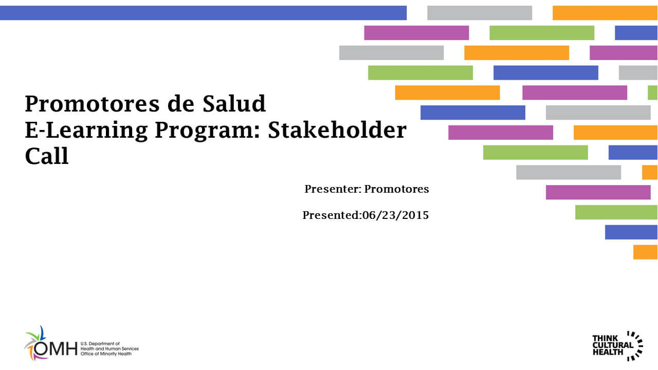 Promotores de Salud E-Learning Program: Stakeholder Call